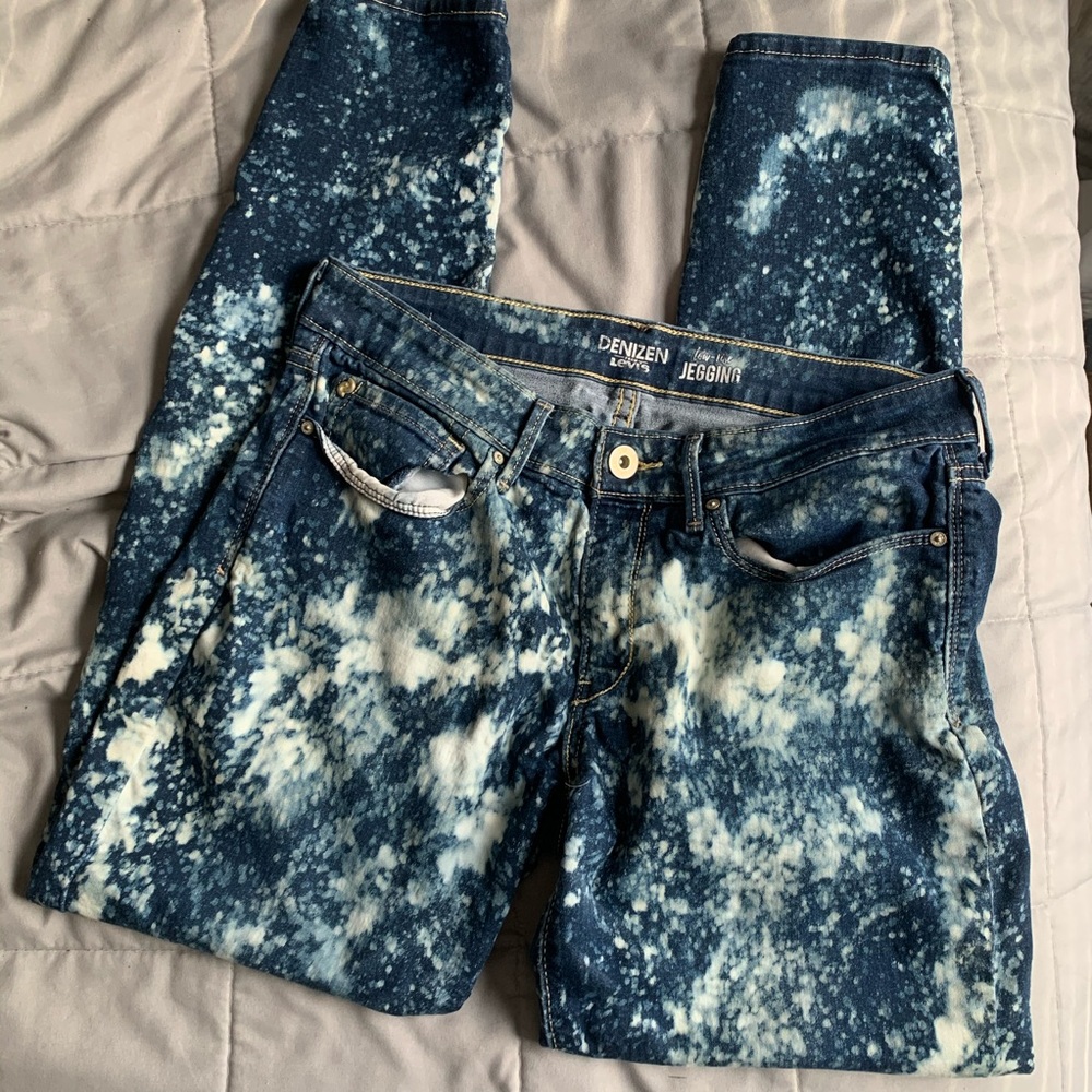Bleached Tye Dye Skinny Jeans Size 11